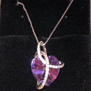 Swarovski Crystal Amethyst Heart Necklace